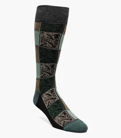 Stacy Adams Checkered Paisley Green Hot